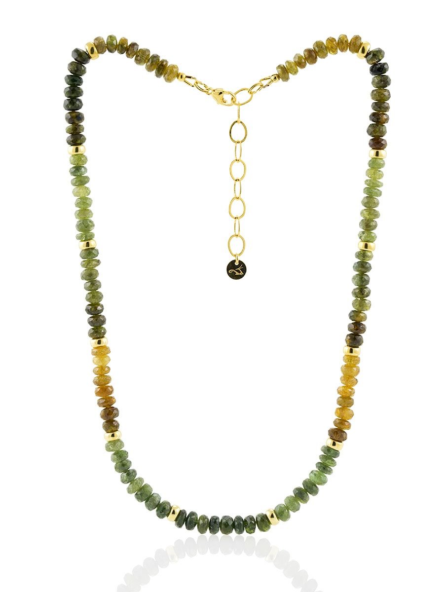 Green and Golden Tourmaline Necklace - Why Ever Knot