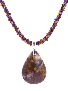 Blue Pietersite Kumihimo Necklace - Why Ever Knot