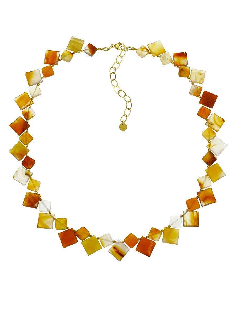 Natural Carnelian Diamond Necklace - Why Ever Knot