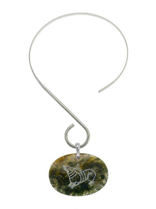 Moss Agate Celtic Corgi Necklace - Why Ever Knot